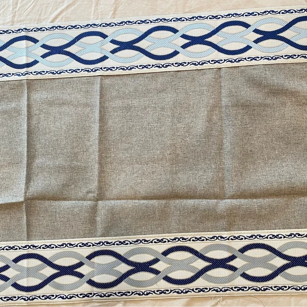 NWT ARTABLE Blue Gray Cream Rectangle Table Runner 16